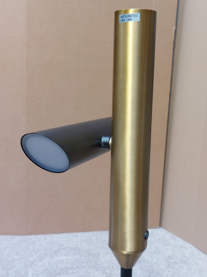John Lewis Lamp Swivel LED Uplighter Floor Lamp, Black/Brass Living Room