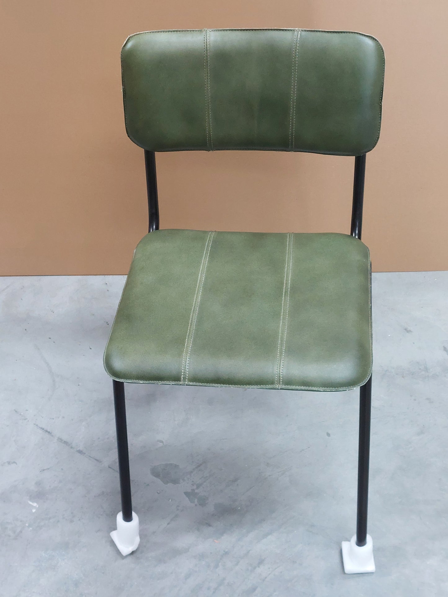 nkuku Ukari Leather Dining Chair, Rich Green