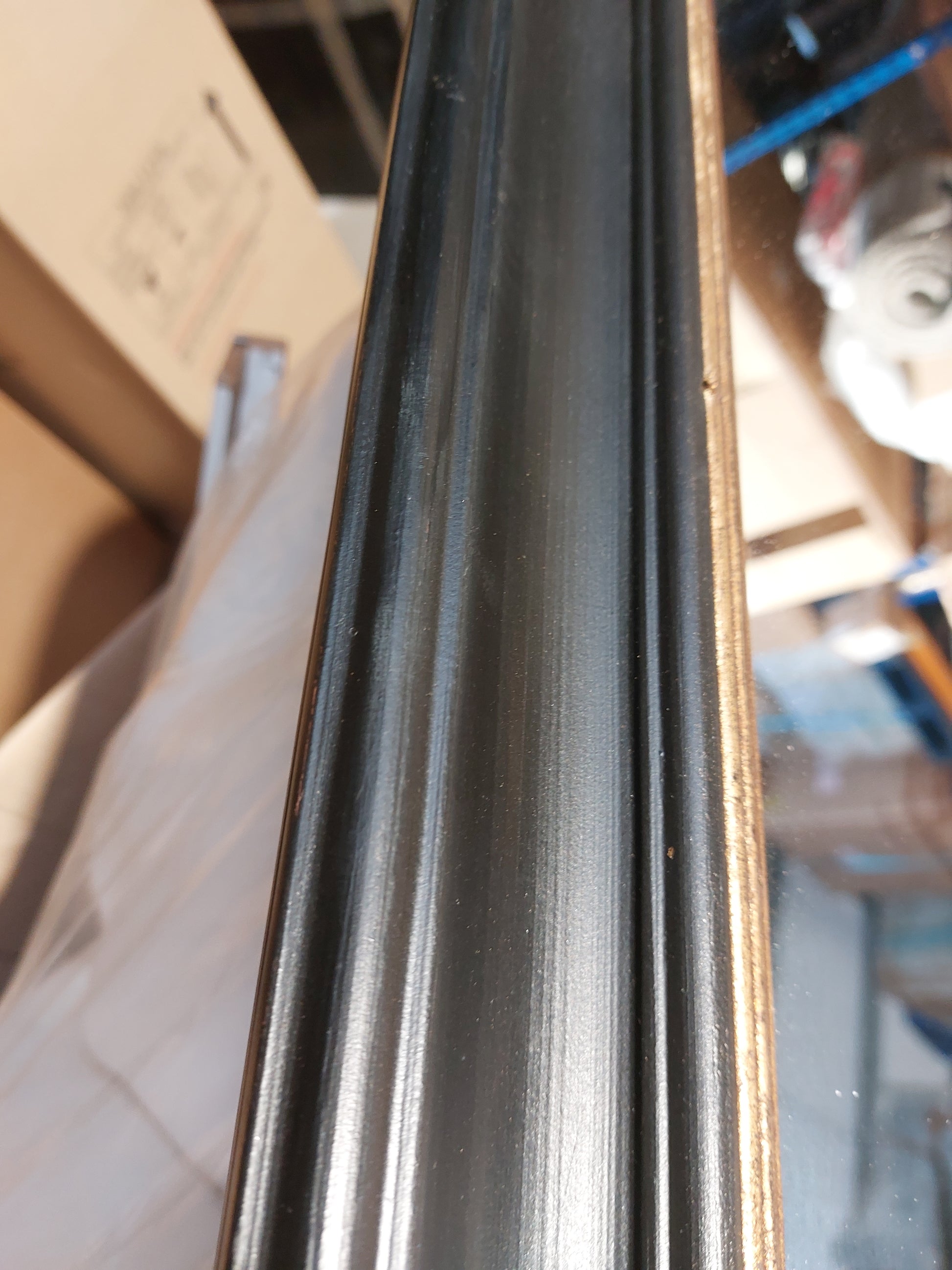 John Lewis Georgian Overmantle Wood Mirror, 95 x 105cm, Black/Gold