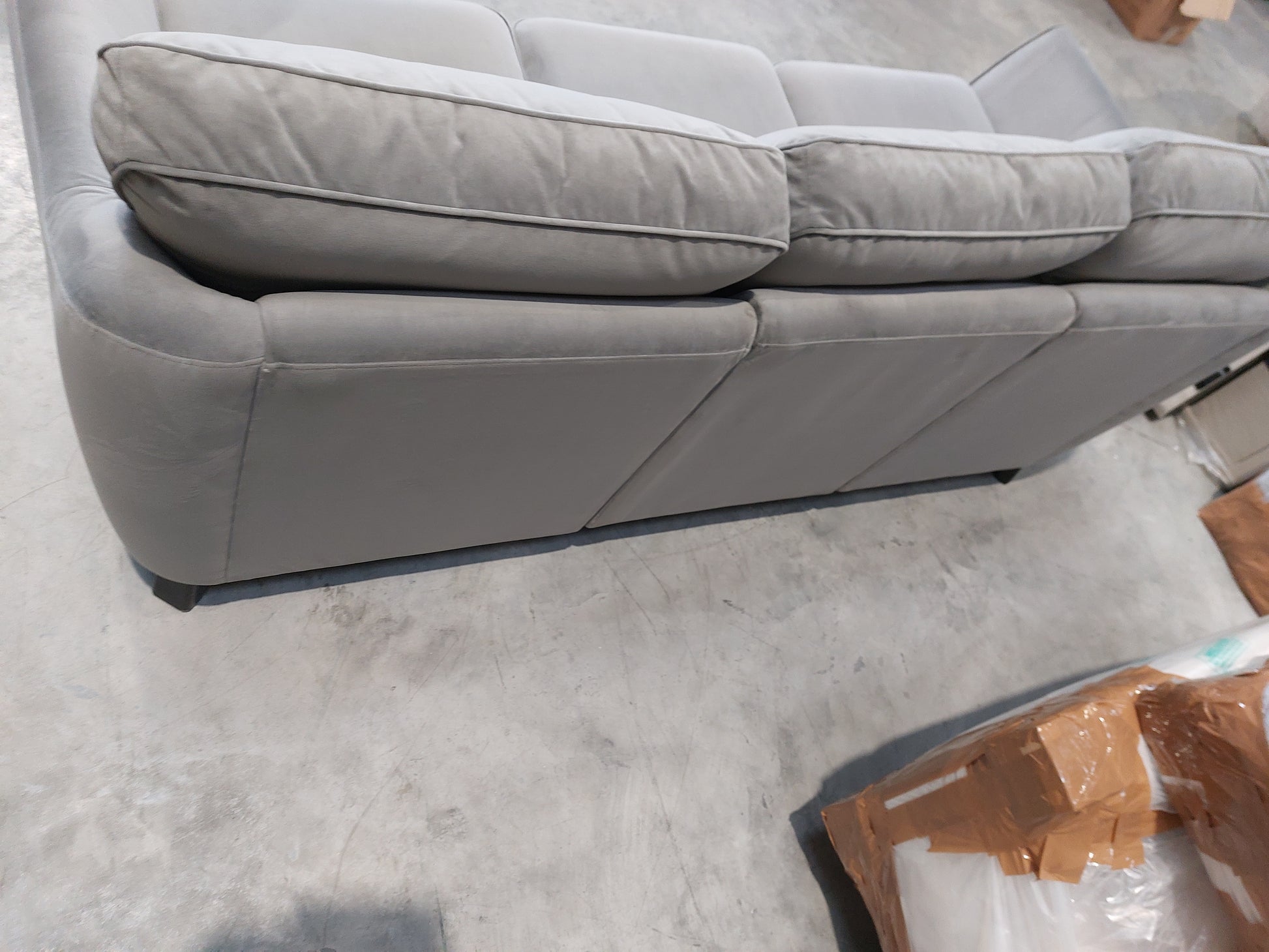 G Plan Vintage The Sixty Eight LHF Large 3 Seater Sofa with Footrest Mechanism, Plush Slate