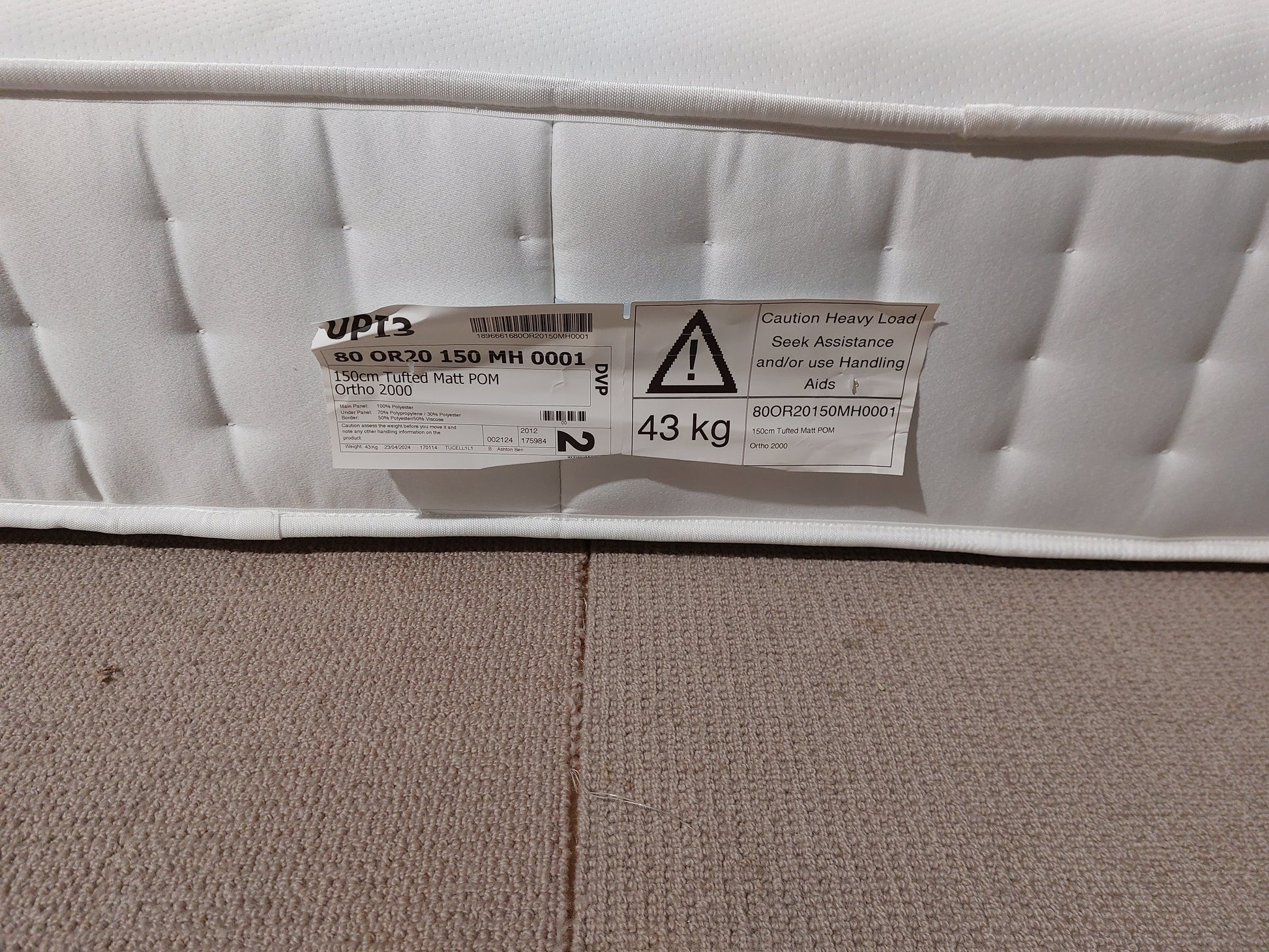 John Lewis Ortho Pocket Collection 2000 Pocket Spring Mattress, Medium/Firm Tension, King Size