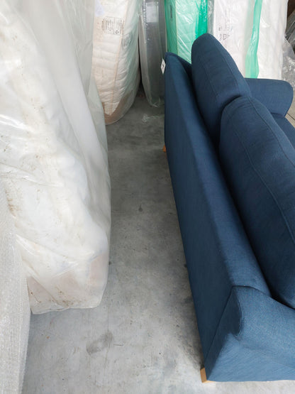 John Lewis Camber Large 3 Seater Sofa Blue Linen