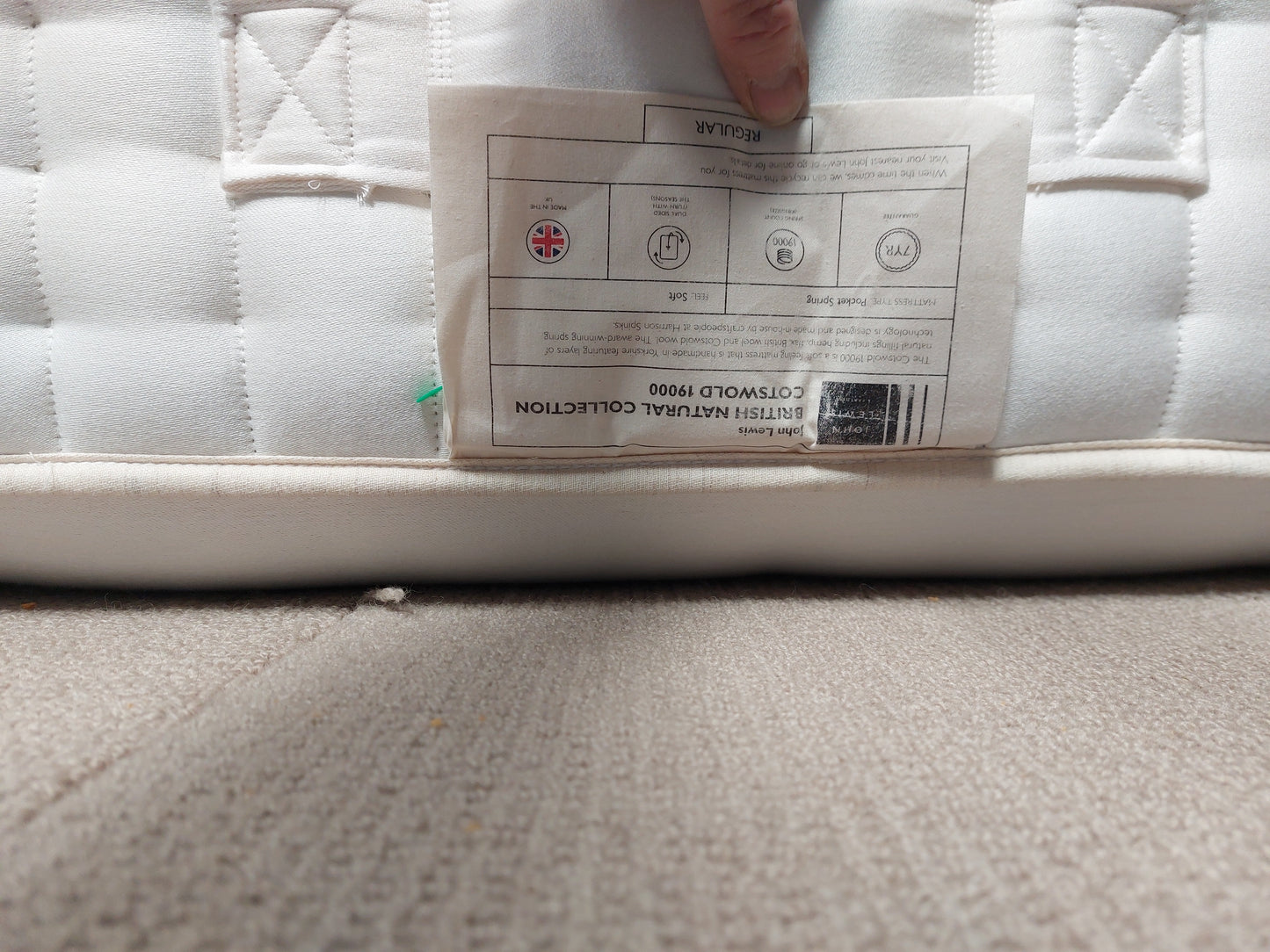 John Lewis British Natural Collection Cotswold 19000 Zip Link Mattress, Super King Size