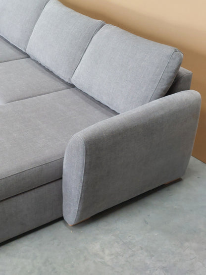 John Lewis Sansa Splayed Arm Sofa Bed with Storage Aquaclean Matilda Steel