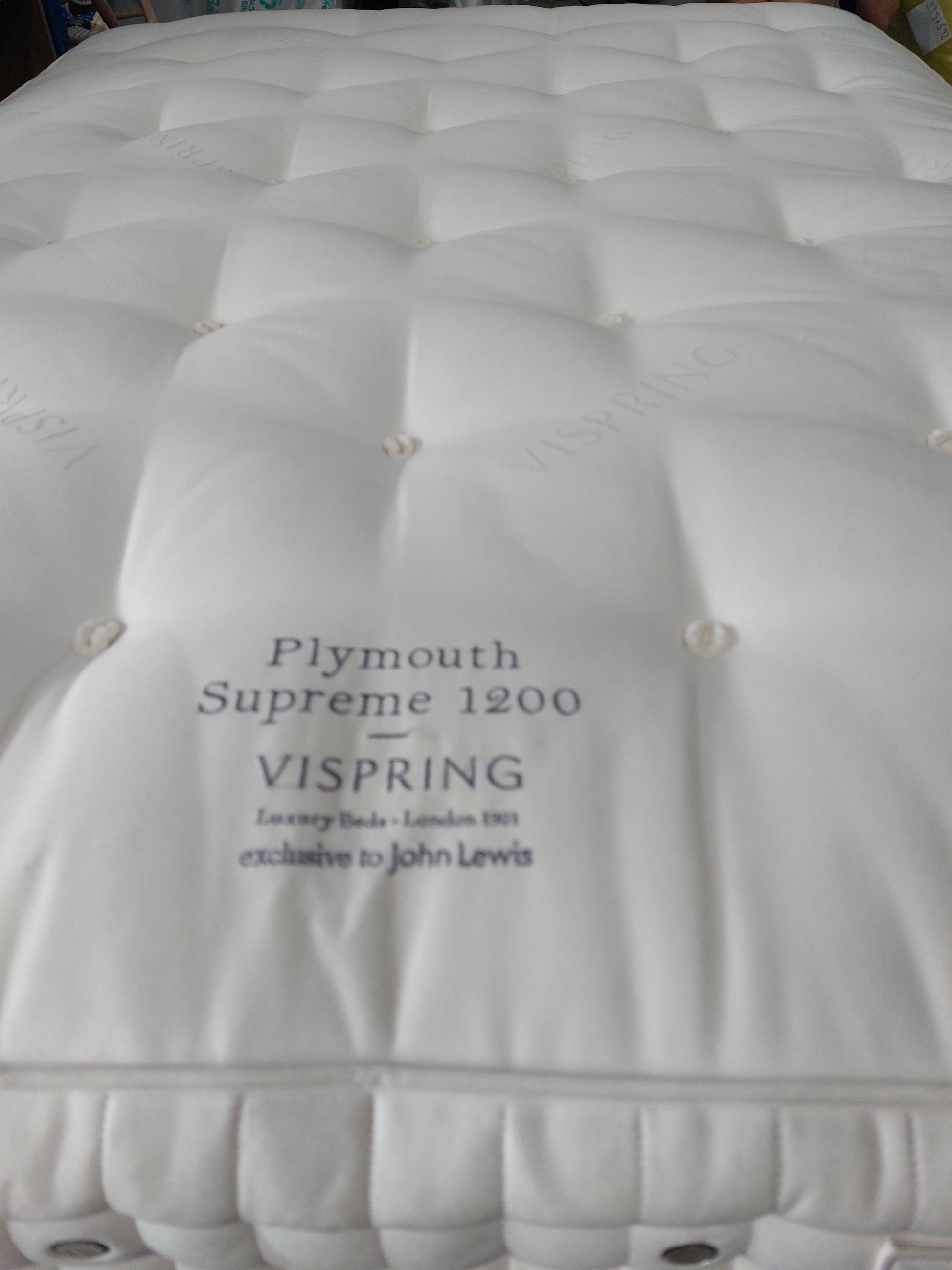 Vispring Plymouth Supreme 1200 Pocket Spring Mattress Medium & Soft Tension King Size