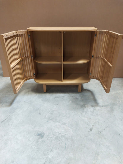 John Lewis Slatted 2 Door Cabinet, Natural
