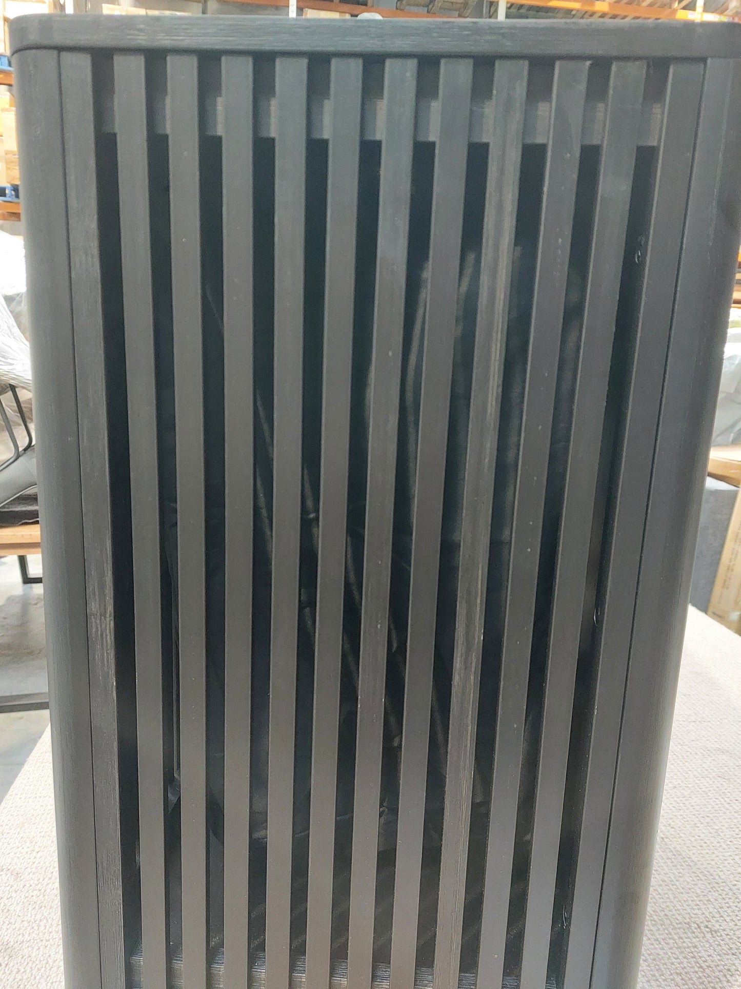 John Lewis Slatted Bathroom Laundry Bin Slate Black
