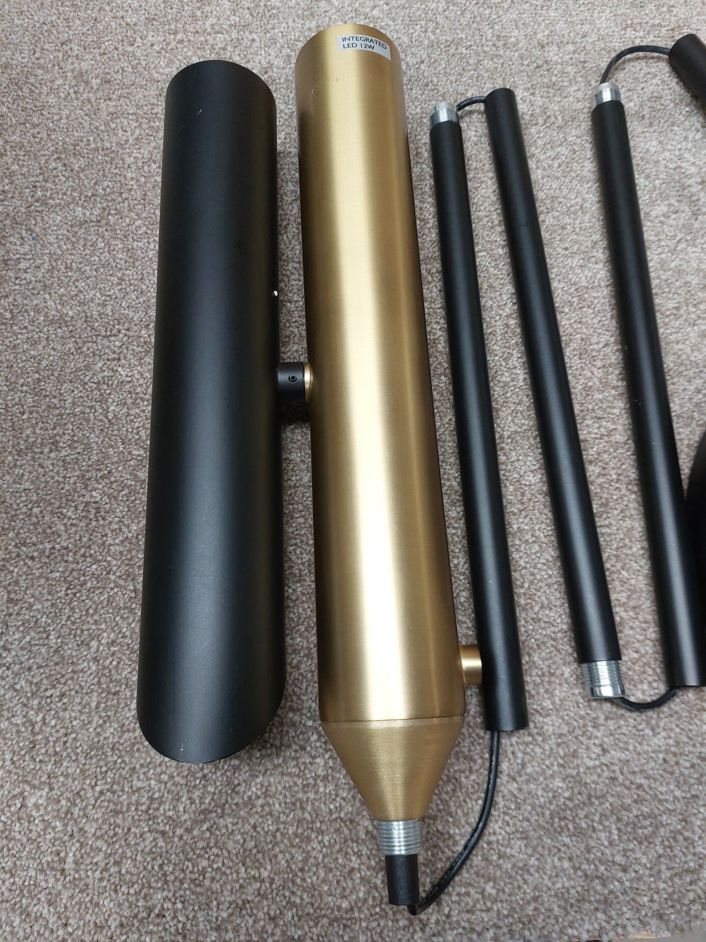 John Lewis Lamp Swivel LED Uplighter Floor Lamp, Black/Brass