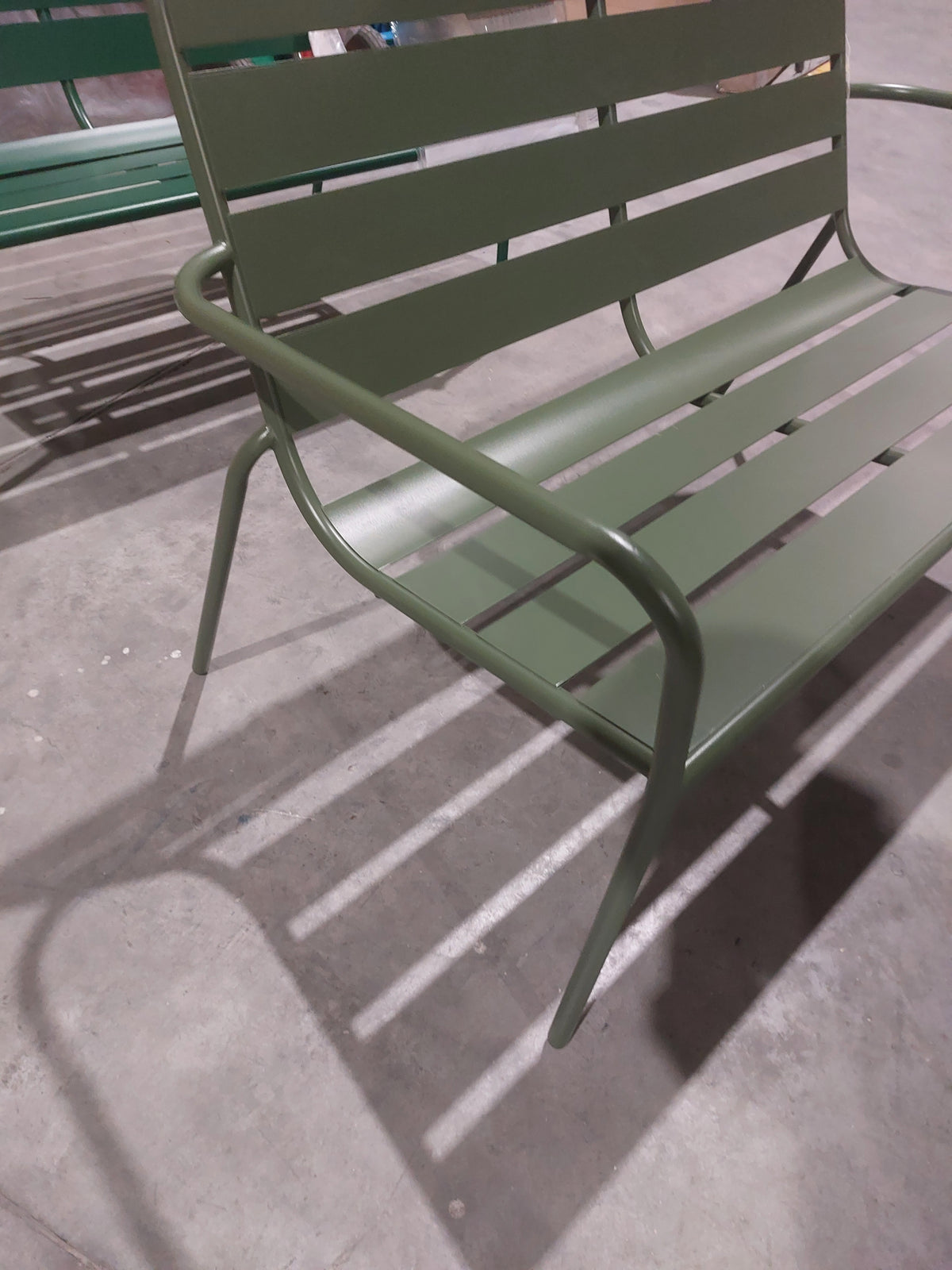 John Lewis Tri-Colour Metal Garden Furniture Set  2 Benches & 1 Armchair