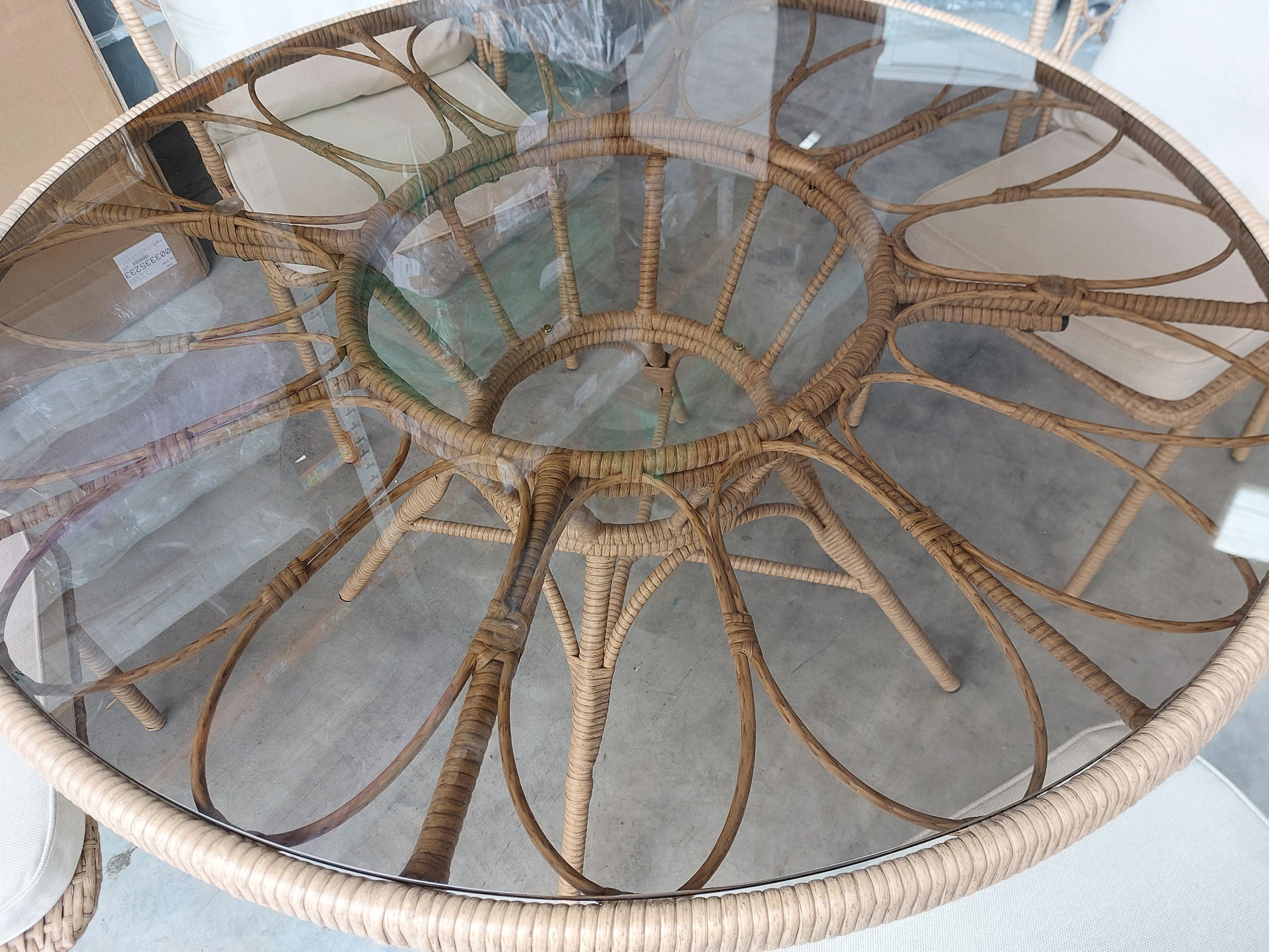 John Lewis Infinity 4-Seater Round Garden Dining Table & Chairs Set, Natural