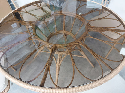 John Lewis Infinity 4-Seater Round Garden Dining Table & Chairs Set, Natural
