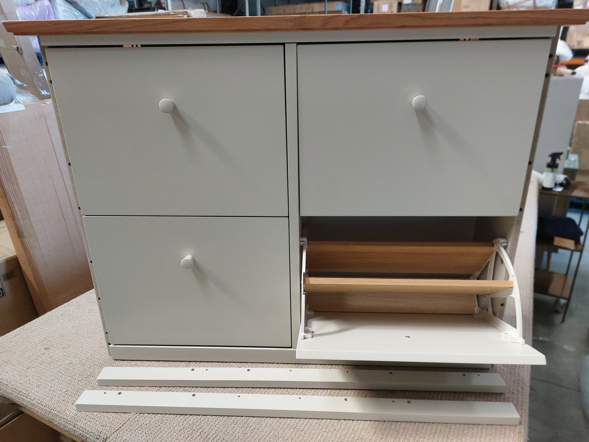 John Lewis Wilton Shoe Storage Cabinet, Linen