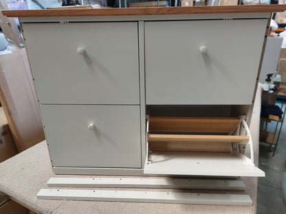 John Lewis Wilton Shoe Storage Cabinet, Linen