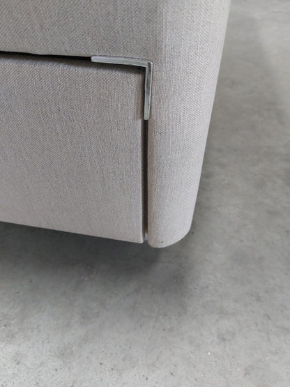 John Lewis Pocket Sprung Upholstered 4 Drawer Divan Base, King Size, Cotton Effect Beige