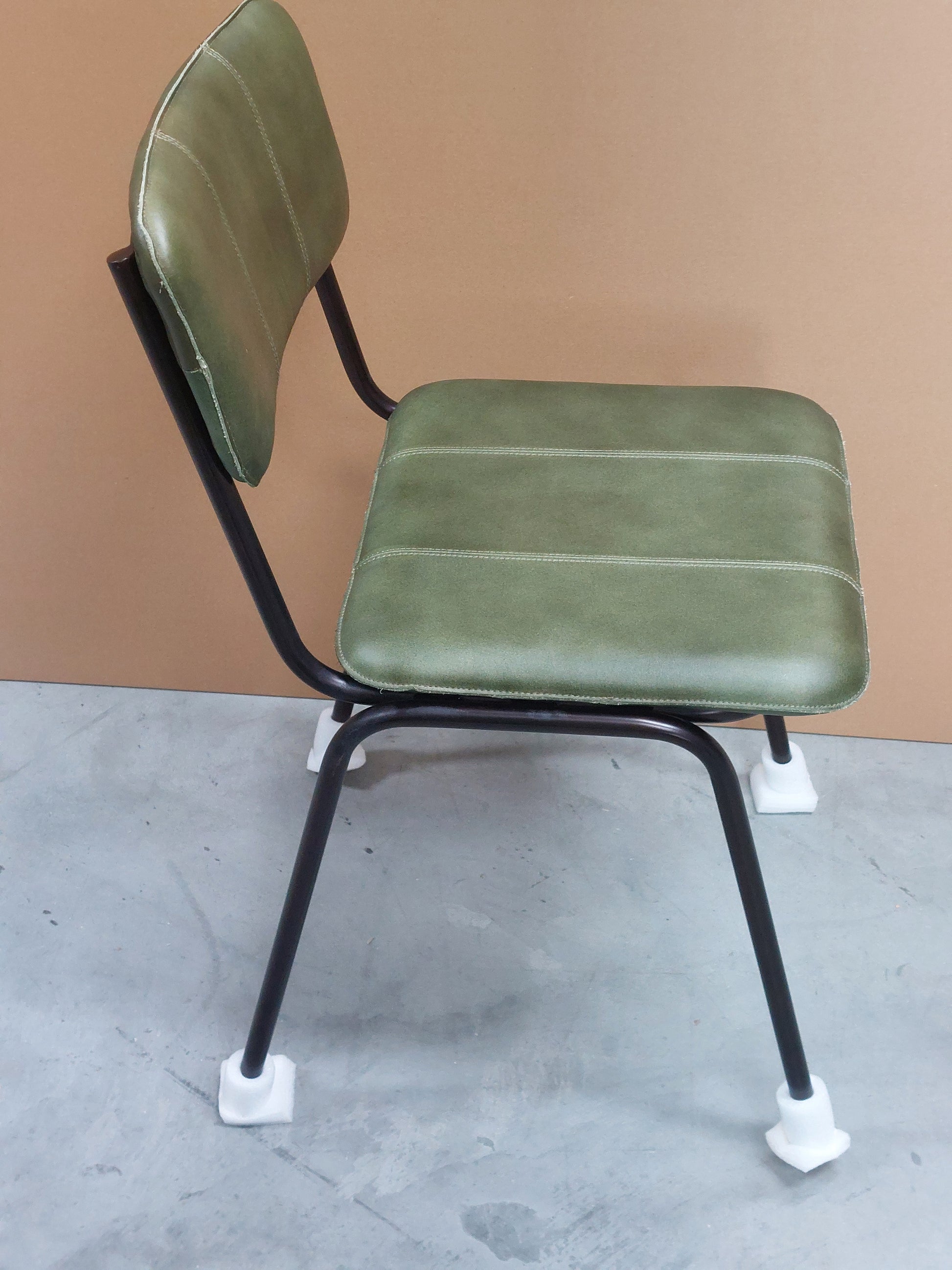 nkuku Ukari Leather Dining Chair, Rich Green
