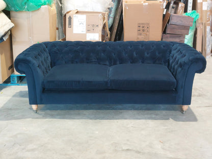 John Lewis Cromwell Grand 4 Seater Sofa Easy Clean Plush Velvet Navy