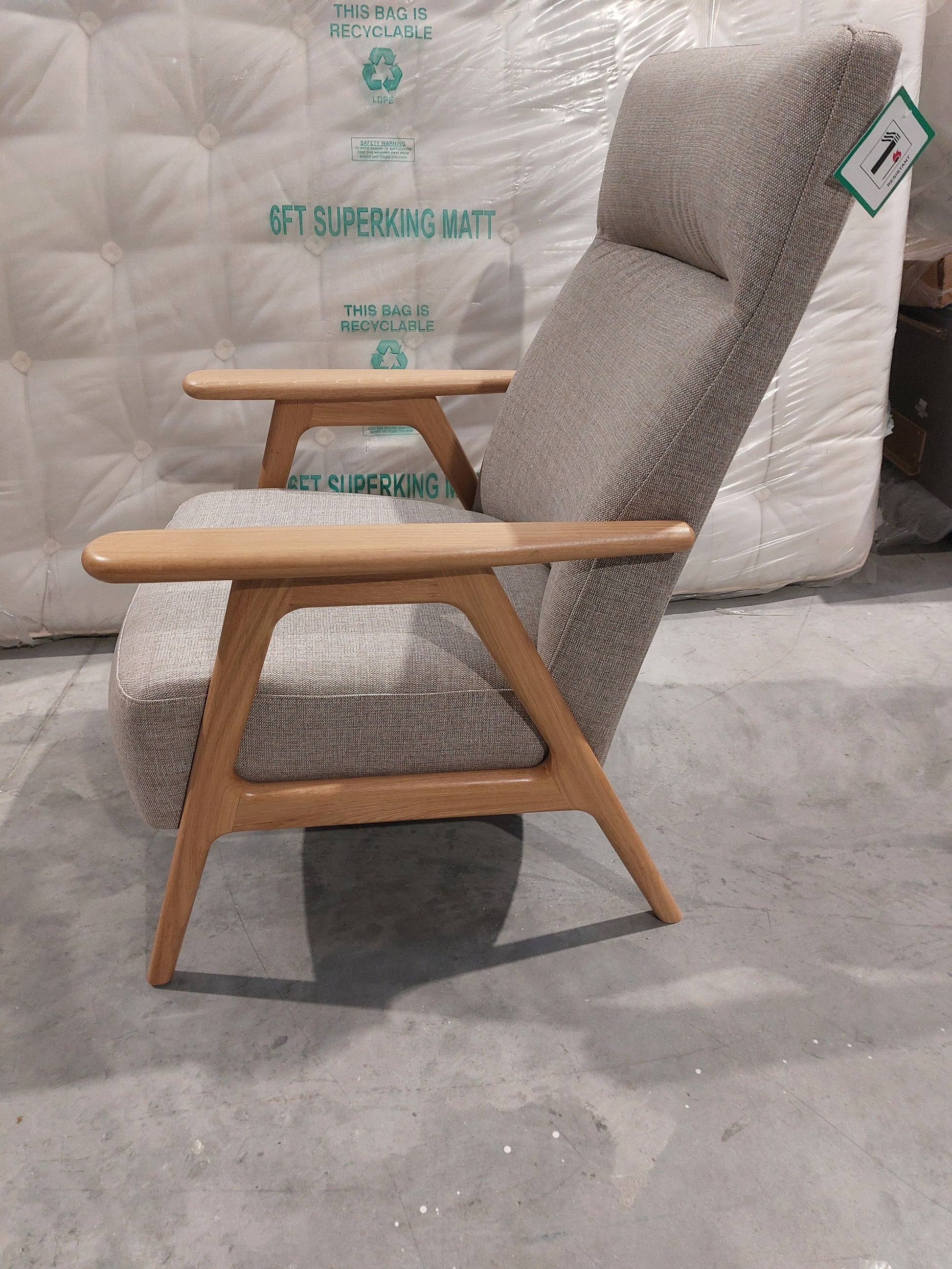 John Lewis Hendricks High Back Accent Chair, Light Leg, Aquaclean Aston Natural