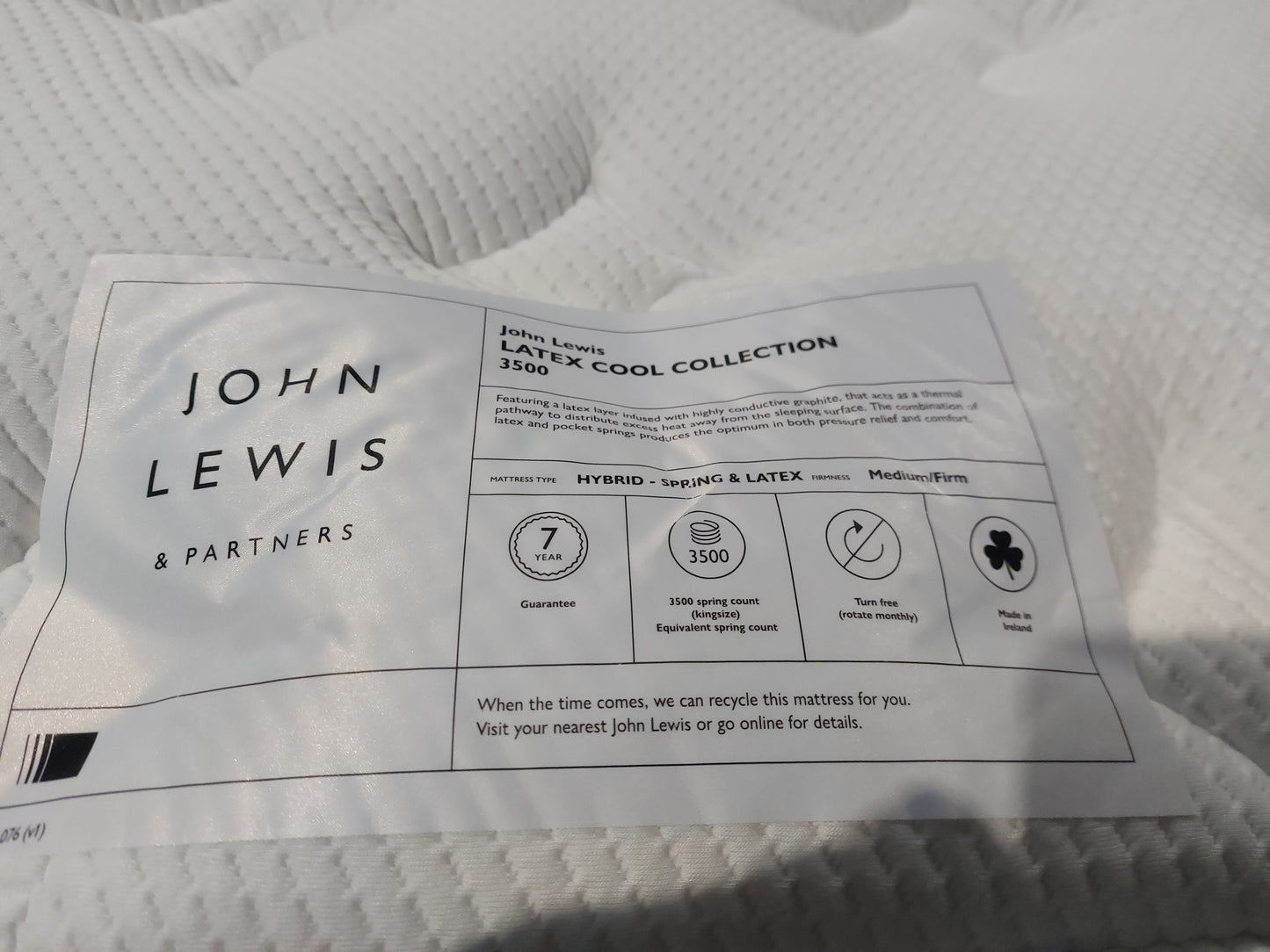 Latex Cool Collection 3500 Pocket Spring Mattress Single