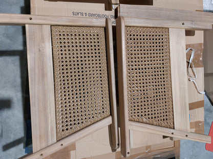 John Lewis Woven Rattan Panel Acacia Wood Garden Lounge Chair, Natural