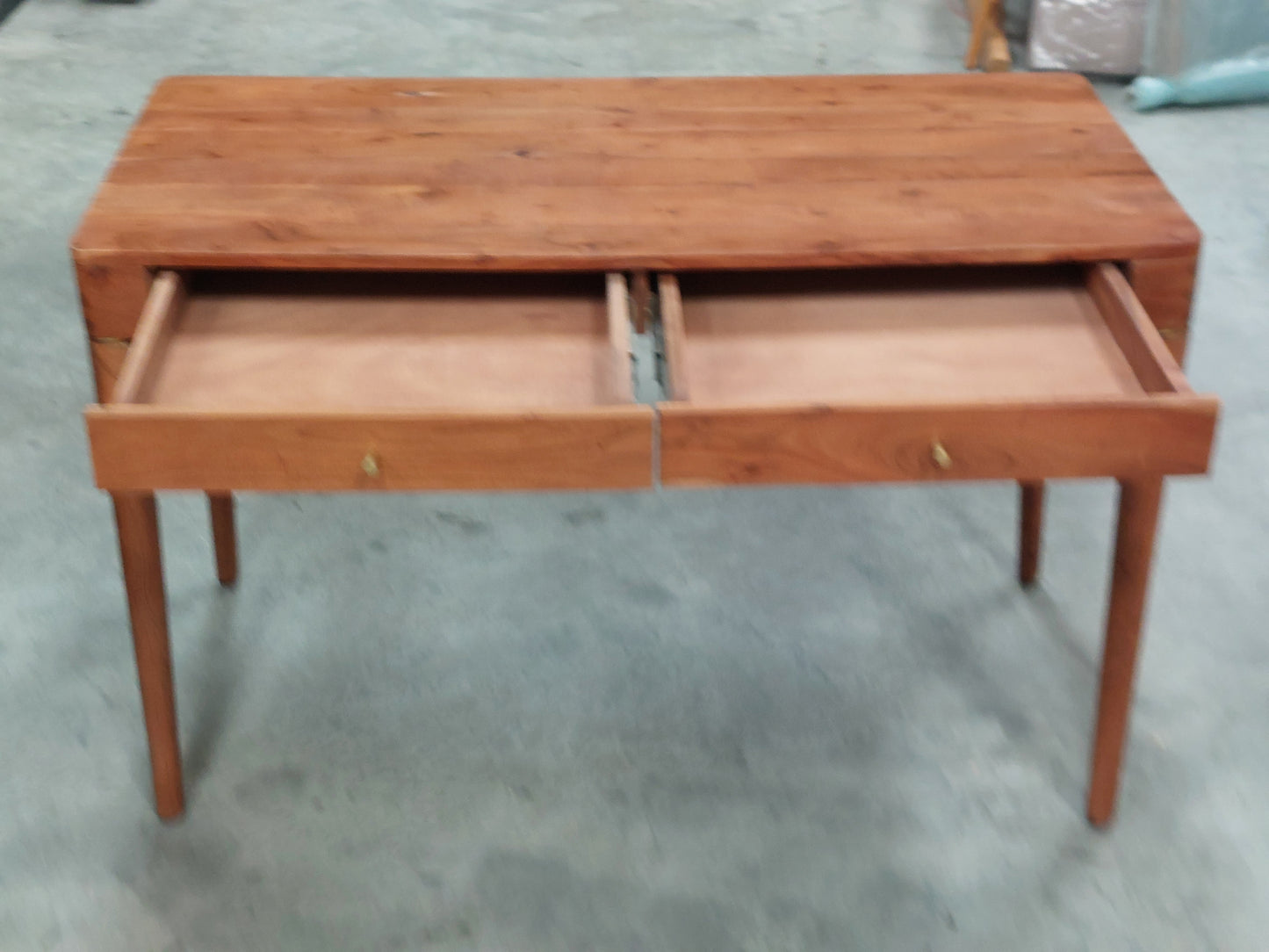 Swoon Bjorn Desk Dark Brown Acacia & Brass
