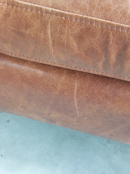 John Lewis Halo Groucho Medium 2 Seater Leather Sofa, Dark Leg, London Leather