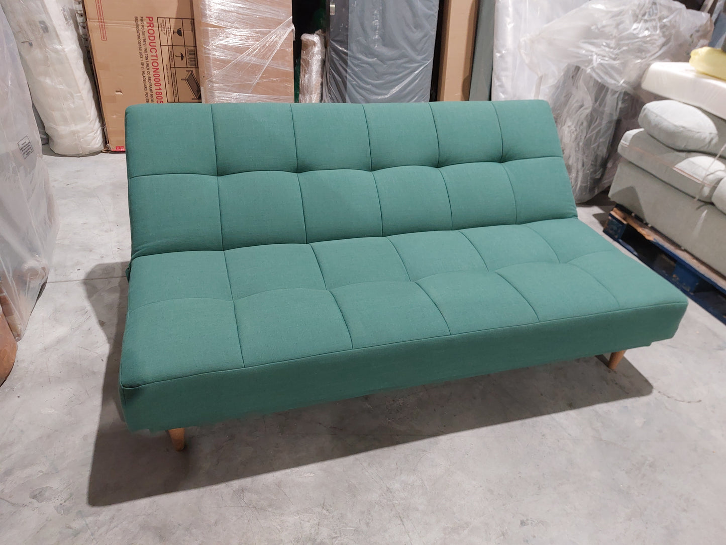 John Lewis Linear Medium 2 Seater Sofa Bed Relaxed Linen Nettle