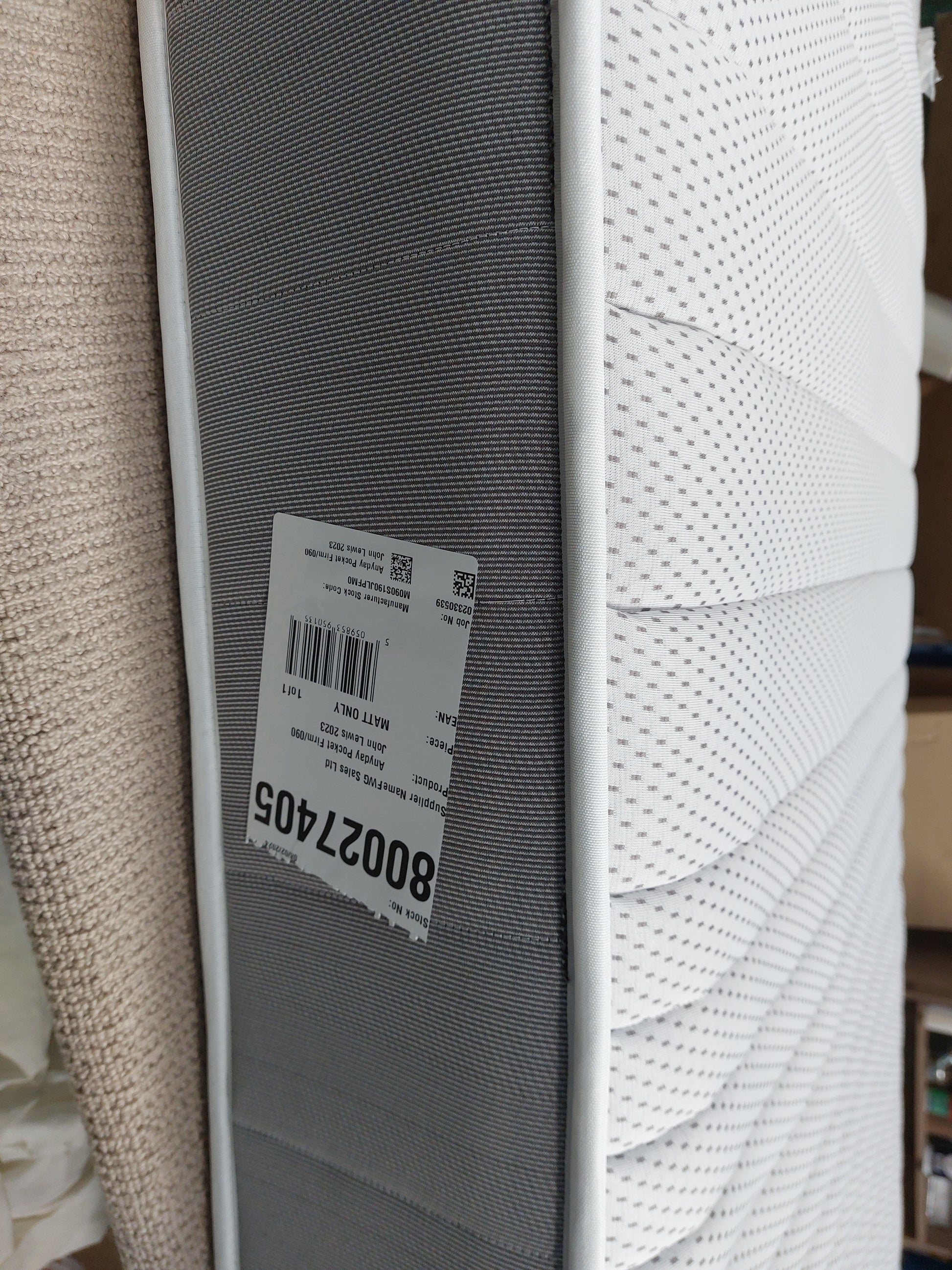John Lewis ANYDAY John Lewis Pocket Spring Mattress, Firm Tension, Single