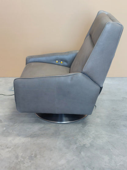 John Lewis Halo Capri Recliner Hand-Tipped Leather, Hot Pewter