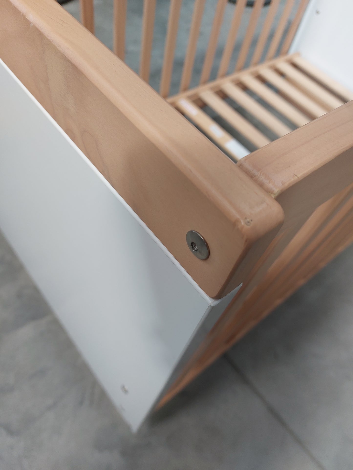 John Lewis Scandi Solution Cotbed White Natural Cot Bed