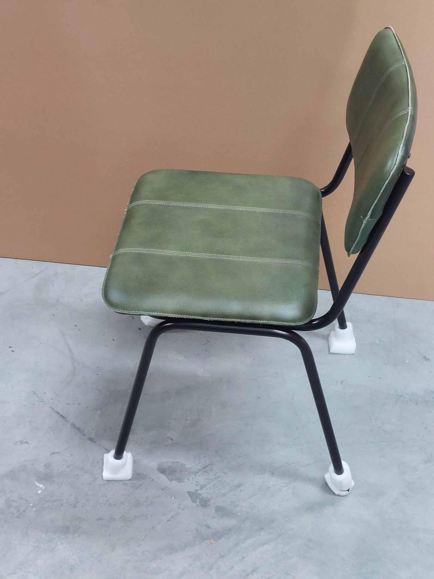 nkuku Ukari Leather Dining Chair, Rich Green