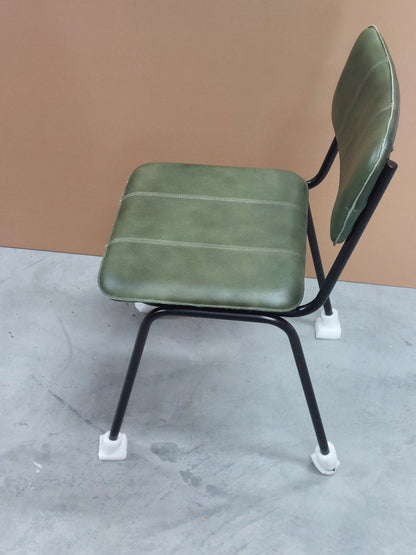 nkuku Ukari Leather Dining Chair, Rich Green