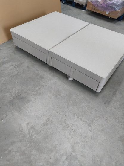 John Lewis Pocket Sprung Upholstered 4 Drawer Divan Base, King Size, Cotton Effect Beige