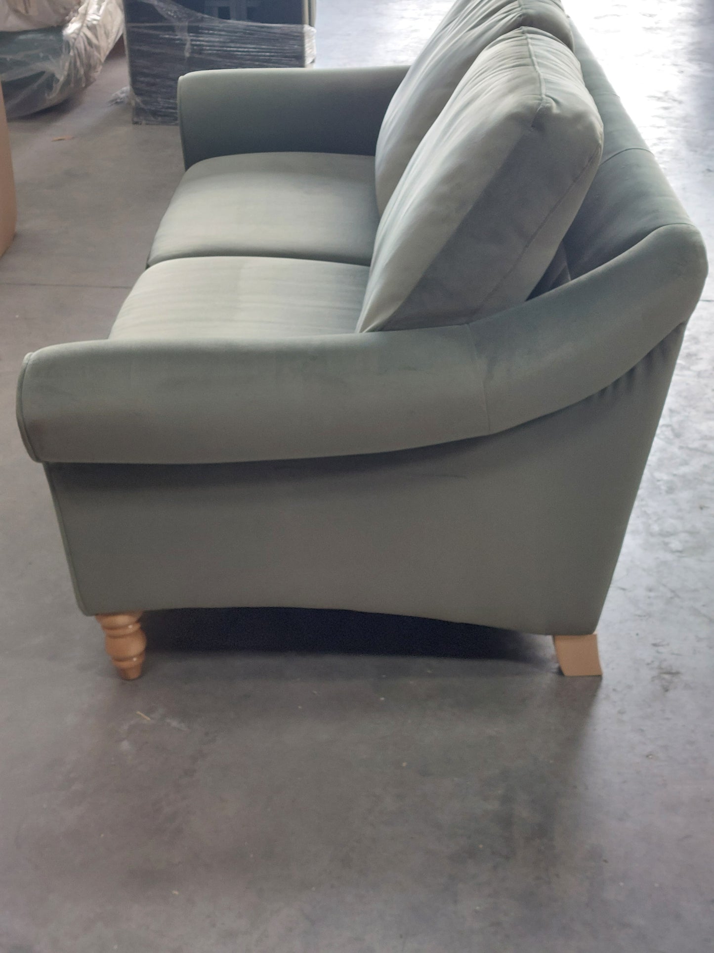 John Lewis Camber Large 3 Seater Sofa Velvet Myrtle Easy Clean Eco