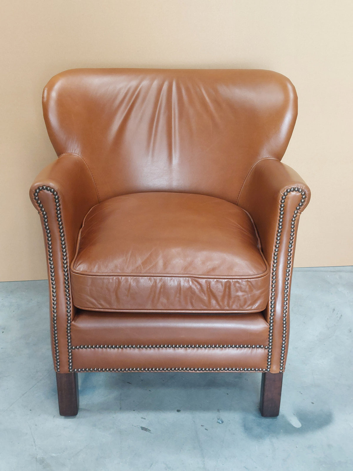 Halo Little Professor Leather Armchair, Riders Nut