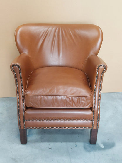Halo Little Professor Leather Armchair, Riders Nut