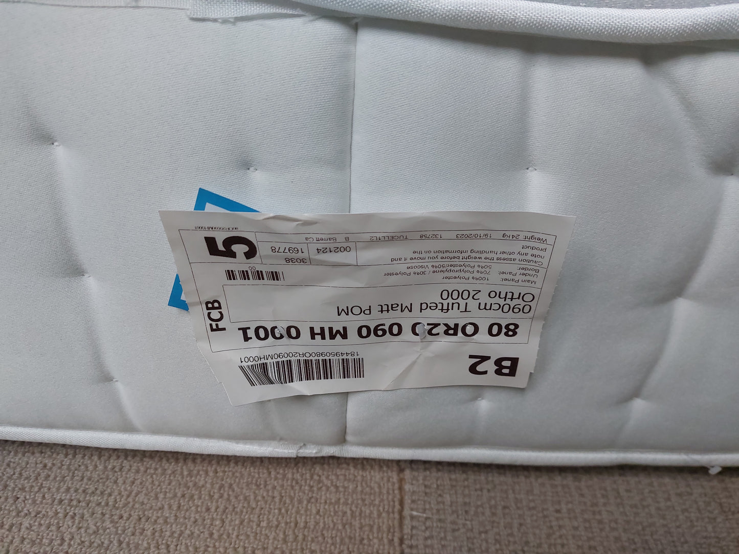 John Lewis Ortho Pocket Collection 2000 Pocket Spring Mattress, Medium/Firm Tension, Single