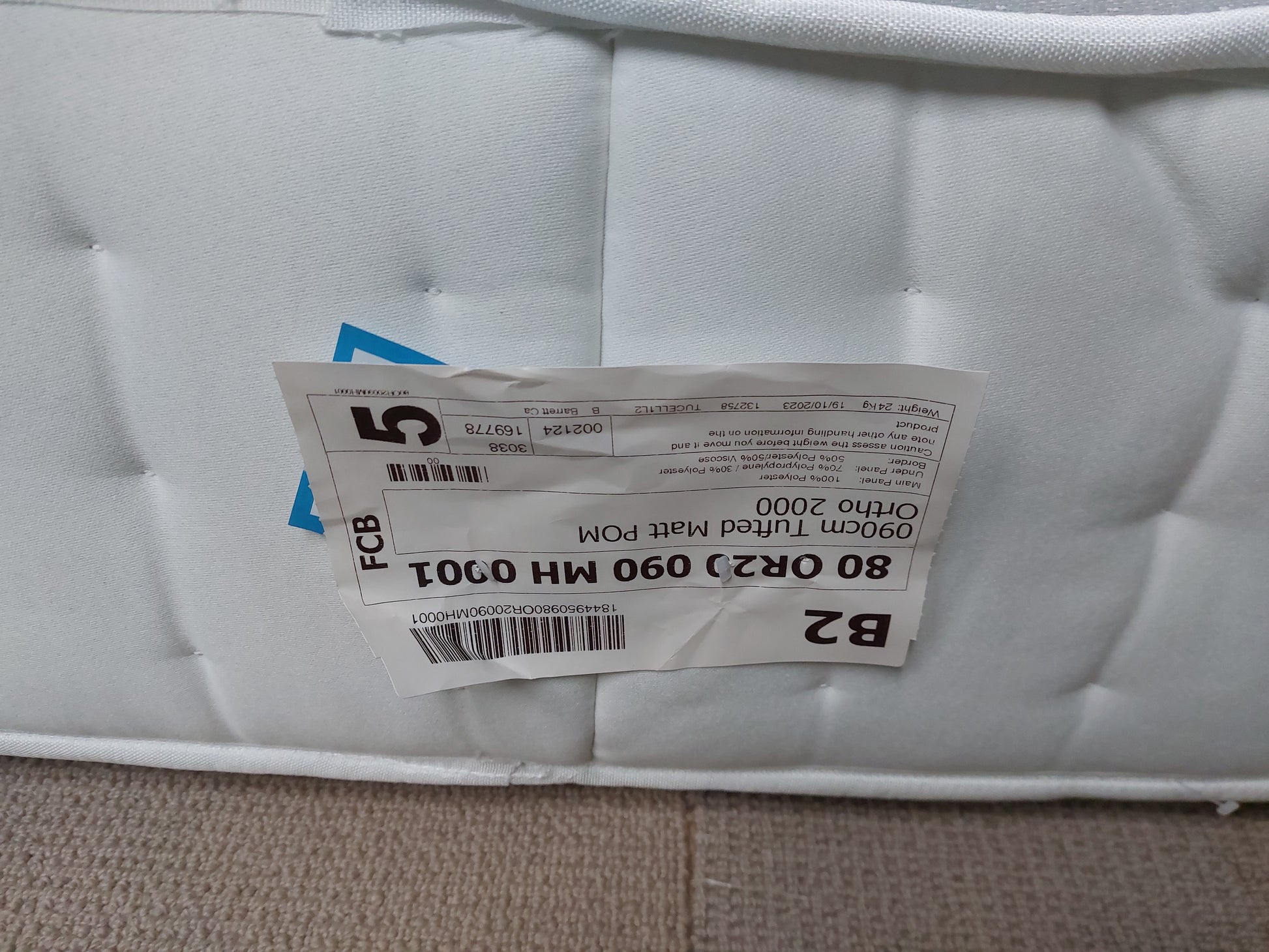 John Lewis Ortho Pocket Collection 2000 Pocket Spring Mattress, Medium/Firm Tension, Single