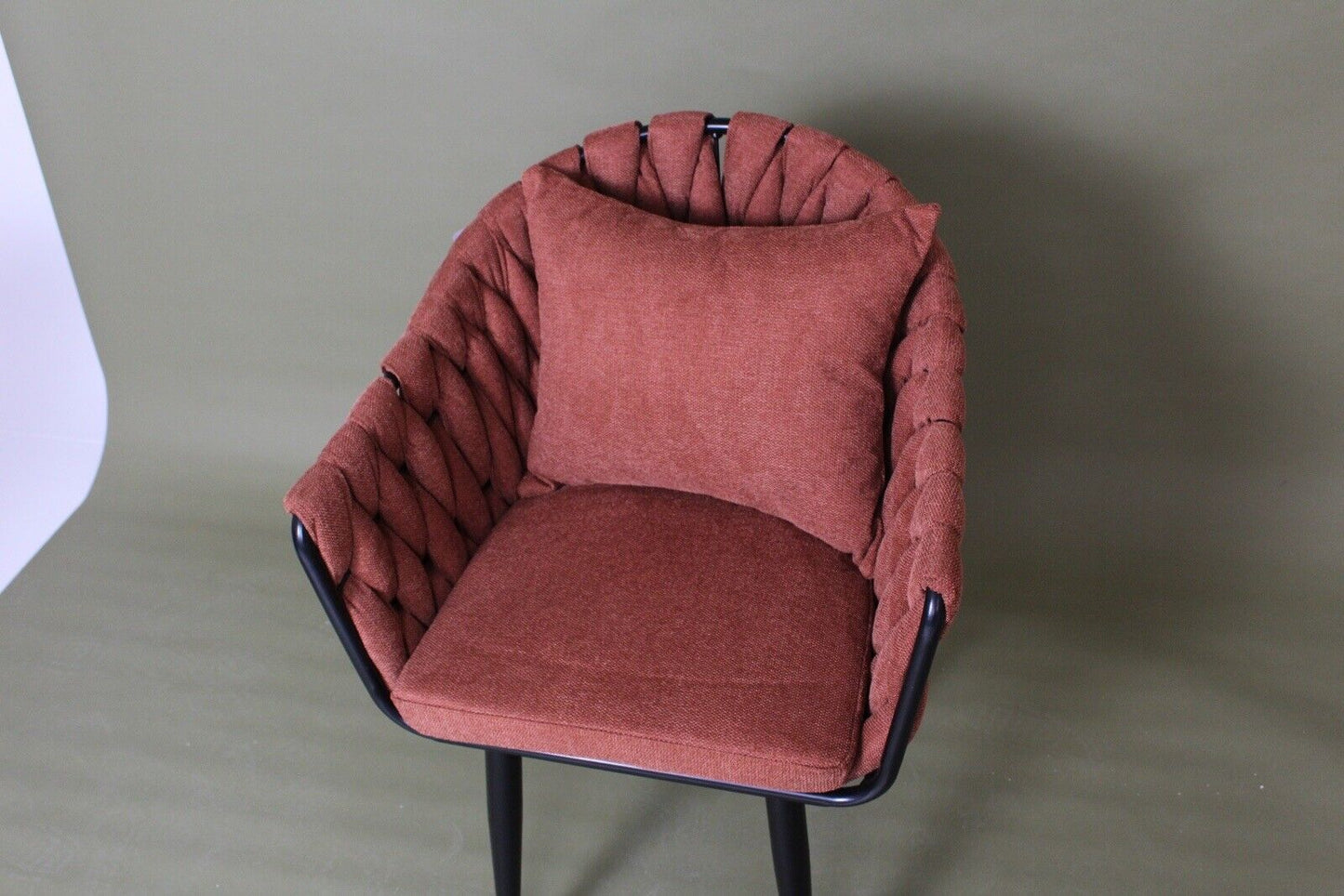 Scandinavian Brown Occasional Chair Cushion Waving Design GOSSE ORANGE RRP £169