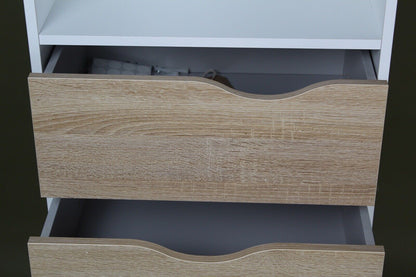 Oslo Bookcase 2 Drawers 1 Door In White & Oak