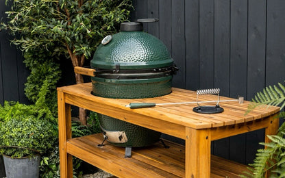 Big Green Egg Extra Large BBQ Table Wooden Eucalyptus  & cover NO BBQ INCLUDED