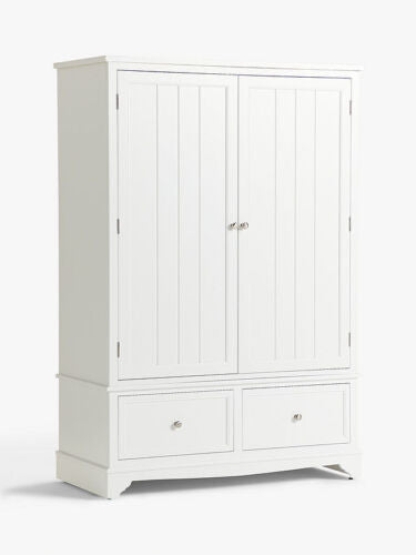 John Lewis St Ives Double Wardrobe with 2 Drawers White 