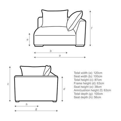 John Lewis Tokyo RHF Large Modular Arm Unit and Footstool Natural