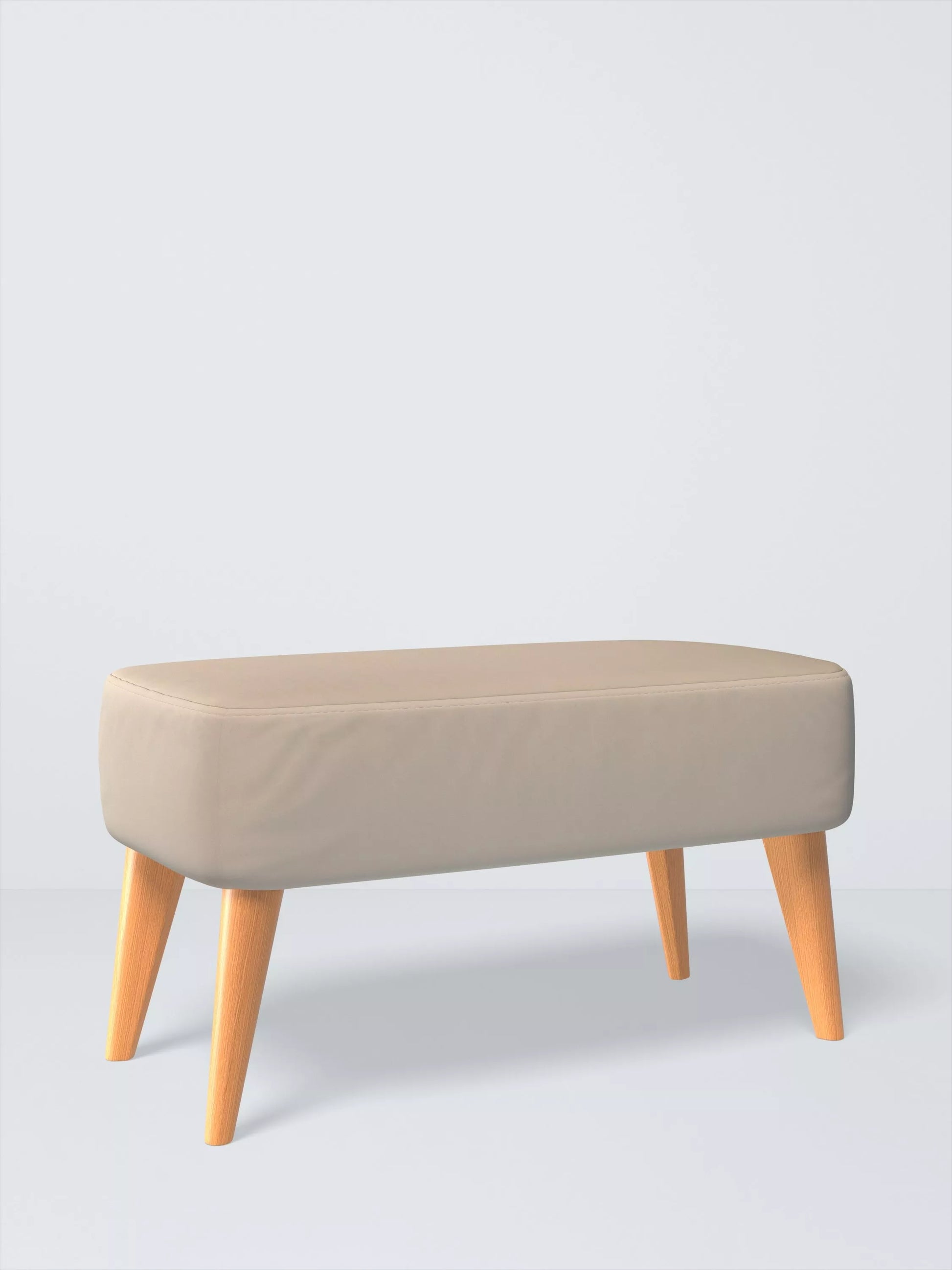 John Lewis Bergen II Footstool Easy Clean Eco Velvet Natural